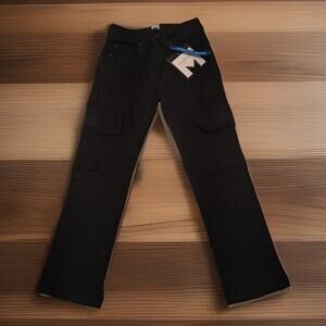 NWT M Collection Michael Strahan Boys' Black Stretch Denim Cargo Pants Size 6Y